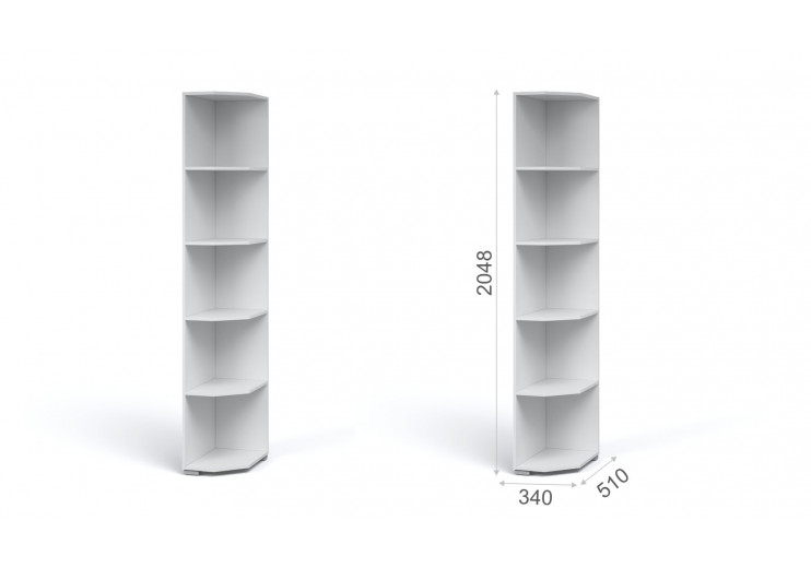                     Прихожая Лацио Угловое окончание 34/34 Белое дерево 