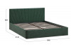 Кровать с ПМ «Эвори» Тип 1 (с подъемным механизмом) с заглушиной Велюр Confetti Deep forest