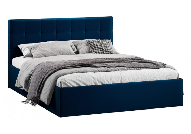 Кровать с ПМ «Джоли» Тип 1 (с подъемным механизмом) с заглушиной Велюр Confetti Blue