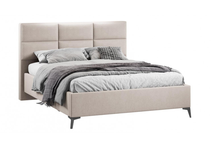 Кровать с ПМ «Делана» (с подъемным механизмом) Велюр Мокко светлый