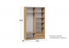 Шкаф-купе с 2 глухими дверями «Оскар Хилтон» Ручка серебро, Дуб Крафт золотой, Кашемир, Кашемир сатин