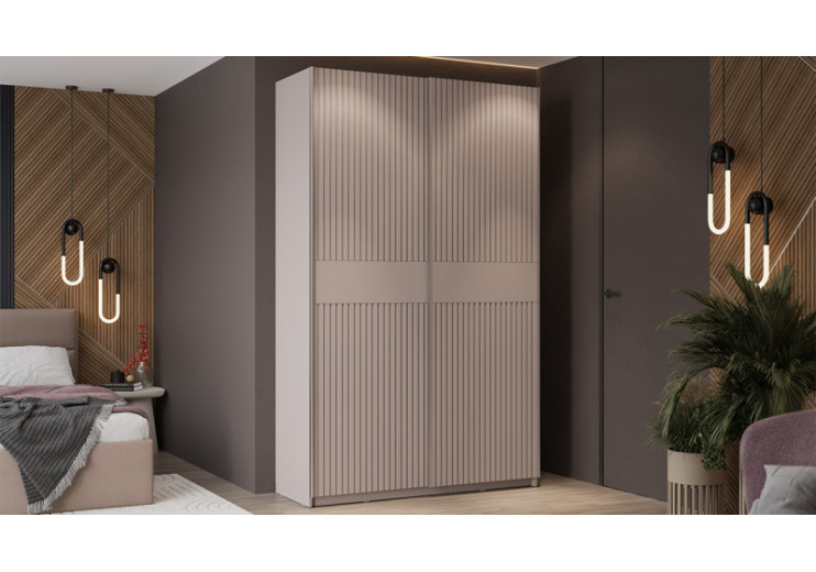 Шкаф-купе с 2 глухими дверями «Оскар Хилтон» Ручка серебро, Кашемир, Кашемир сатин