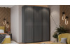 Шкаф-купе с 3 глухими дверями «Оскар Хилтон» Ручка черная, Серый графит, Графит матовый