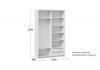 Шкаф-купе с 1 глухой и 1 зеркальной дверями «Оскар Хилтон» Ручка серебро, Белый снег, Белый матовый