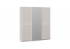 Шкаф-купе с 2 глухими и 1 зеркальной дверями «Оскар Хилтон» Ручка белая, Кашемир, Кашемир сатин