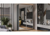 Шкаф-купе с 2 зеркальными дверями «Оскар» Ручка серебро, Серый графит
