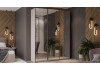 Шкаф-купе с 3 зеркальными дверями «Оскар» Ручка черная, Кашемир
