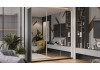 Шкаф-купе с 3 зеркальными дверями «Оскар» Ручка серебро, Серый графит