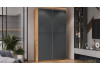 Шкаф-купе с 2 глухими дверями «Оскар Скания» Ручка серебро, Дуб Крафт золотой, Серый графит, Графит матовый