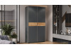 Шкаф-купе с 2 глухими дверями «Оскар Скания» Ручка серебро, Серый графит, Дуб тортугга
