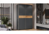 Шкаф-купе с 2 глухими дверями «Оскар Скания» Ручка серебро, Серый графит, Дуб тортугга