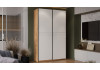 Шкаф-купе с 2 глухими дверями «Оскар Скания» Ручка черная, Дуб Крафт золотой, Белый снег, Белый матовый