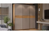 Шкаф-купе с 3 глухими дверями «Оскар Скания» Ручка серебро, Дуб Крафт золотой, Кашемир, Дуб тортугга