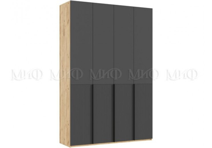 Шкаф 4-х створчатый (1600) Марвэл (дуб крафт/браш графит)