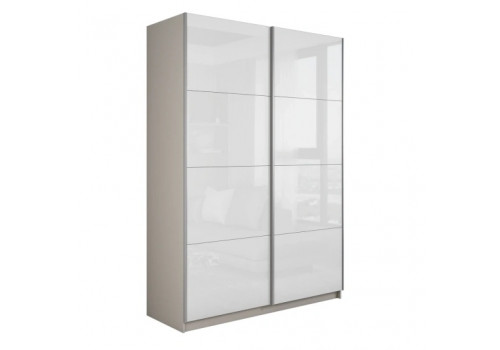 Шкаф-купе Прайм 2-х дверный (Белое стекло) кашемир