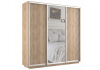 Шкаф купе 3 двери (дуб сонома, профиль серебро)
